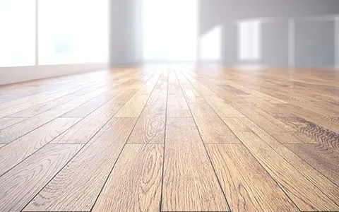 床張替えのイメージ画像。奥行きのあるフローリングのアップ写真